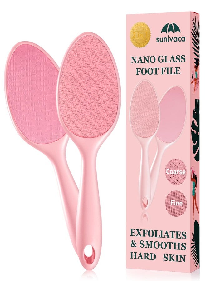 Sunivaca 2-Sided Glass Foot File Callus Remover Without Drain Stand (Pink) - Image 1